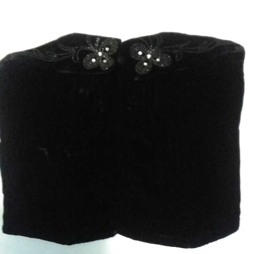 VINTAGE Black vintage bustier velvet